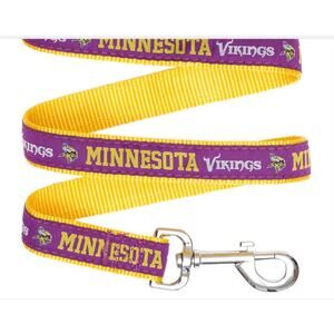 Minnesota Vikings Dog Leash Large Purple Yellow Nylon 6 Feet ‎ NEW